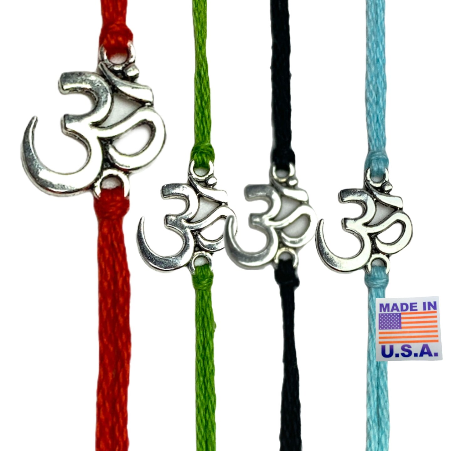Om Raksha Bandhan Rakhi Memorial Bracelet, Red Thread Hindu Festival Bracelet For Sister And Brother Made In Usa