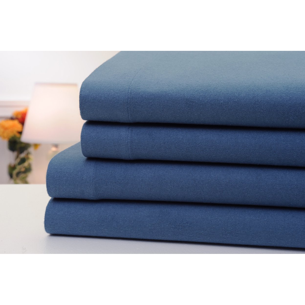 Bibb Home Solid Flannel 4 Piece Sheet Set 100% Cotton Warm Comfortable Various Sizes