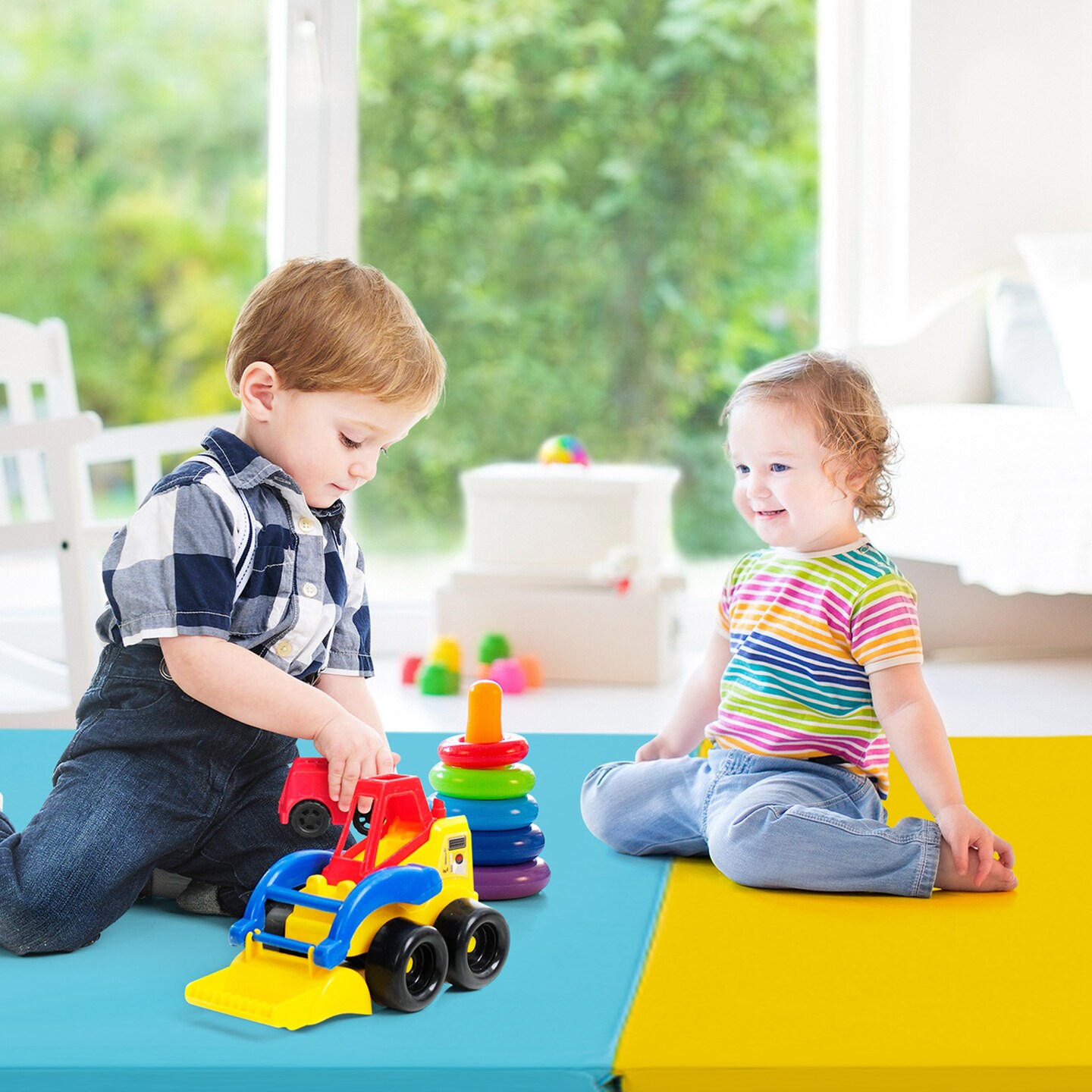 Costway 5-Panel Folding Gymnastics Thick Mat 6.6&#x27; x 2.5&#x27; Tumbling Mat for Kids