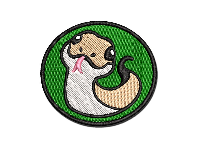 Sassy Snake with Tongue Sticking Out Multi-Color Embroidered Iron-On or Hook &#x26; Loop Patch Applique