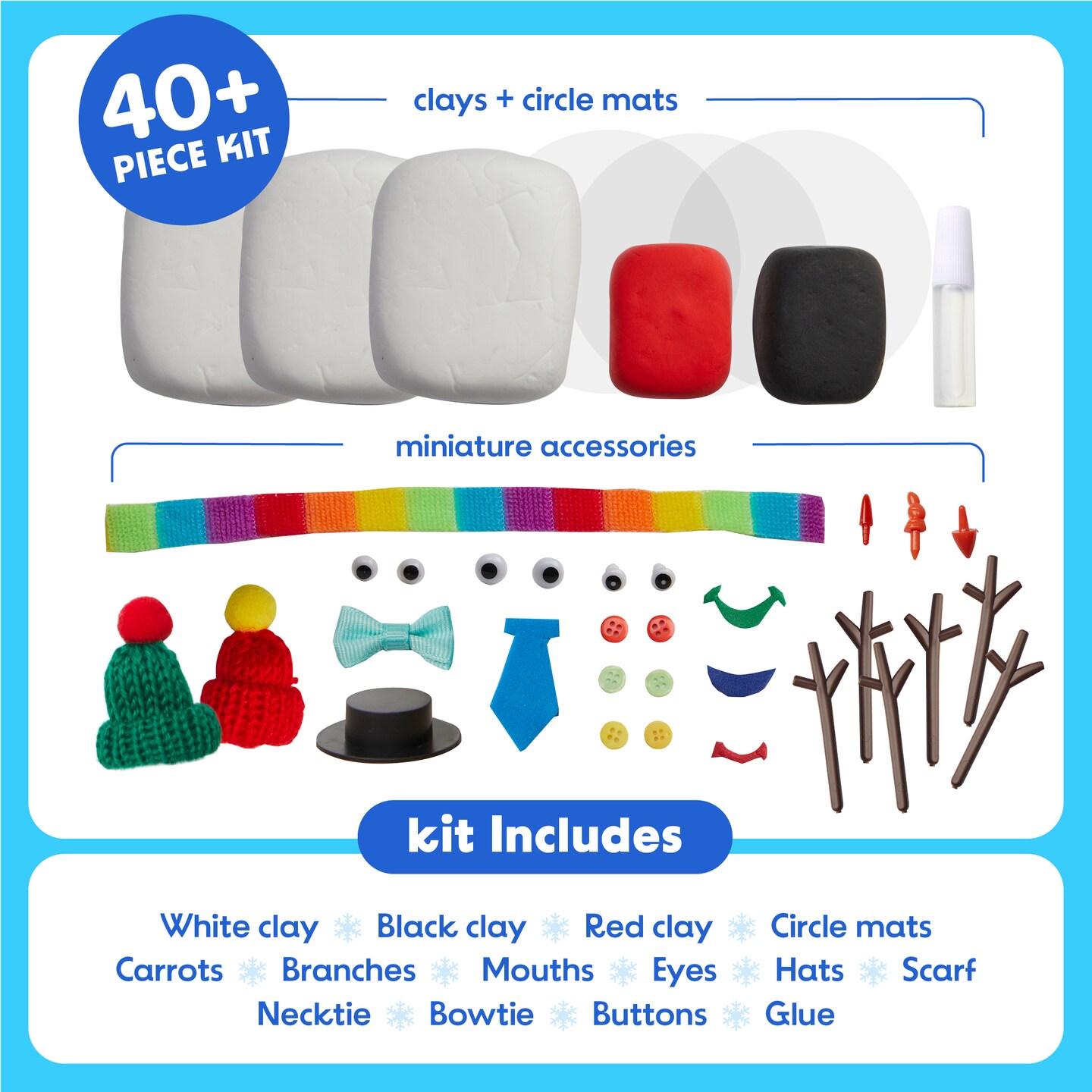 Dan&#x26;Darci Snowman Making Kit for Kids - Build a Snow Man Craft Kits for Girls, Boys, Toddlers Ages Kid Winter Christmas Crafts Activities Stocking Stuffers Fun Toys Ideas for 6, 7, 8 Year Old