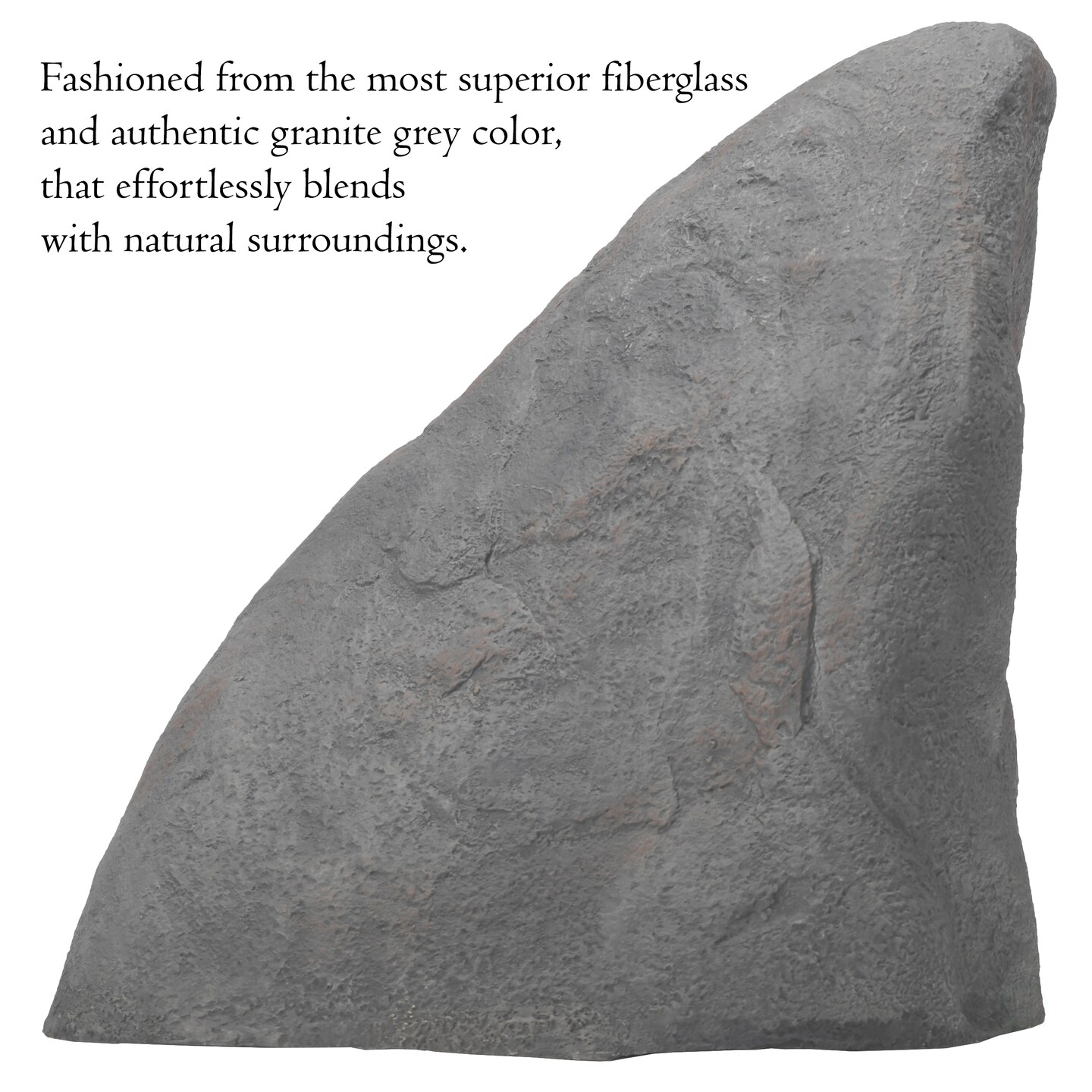 Decorative Outdoor Weather-Resistant Artistic Artificial Faux Stone Rock, Garden Patio Granite Grey Fiberglass Stone