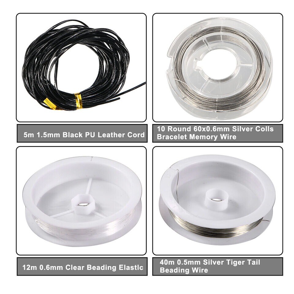 Jewelry Making Kit Beading Repair Tools Craft Supplies Bead DIY Silver