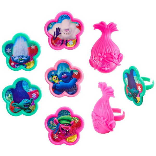 Trolls Hugs &#x26; Happiness Cupcake Rings