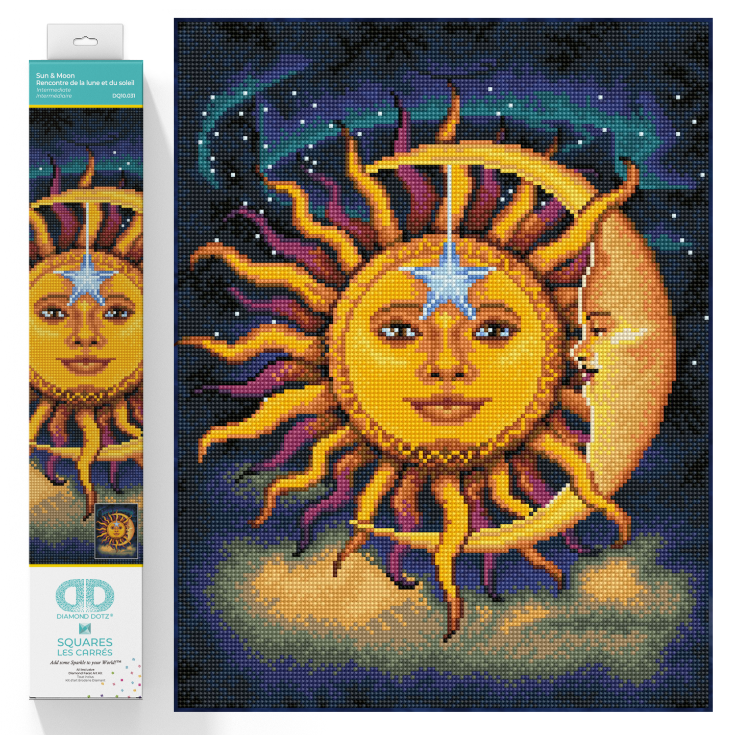Diamond Dotz Sun &#x26; Moon Diamond Painting Kits for Adults - Diamond Art Kits a Relaxing Creative Craft Kit with Dotz Gems 13.8x17.7