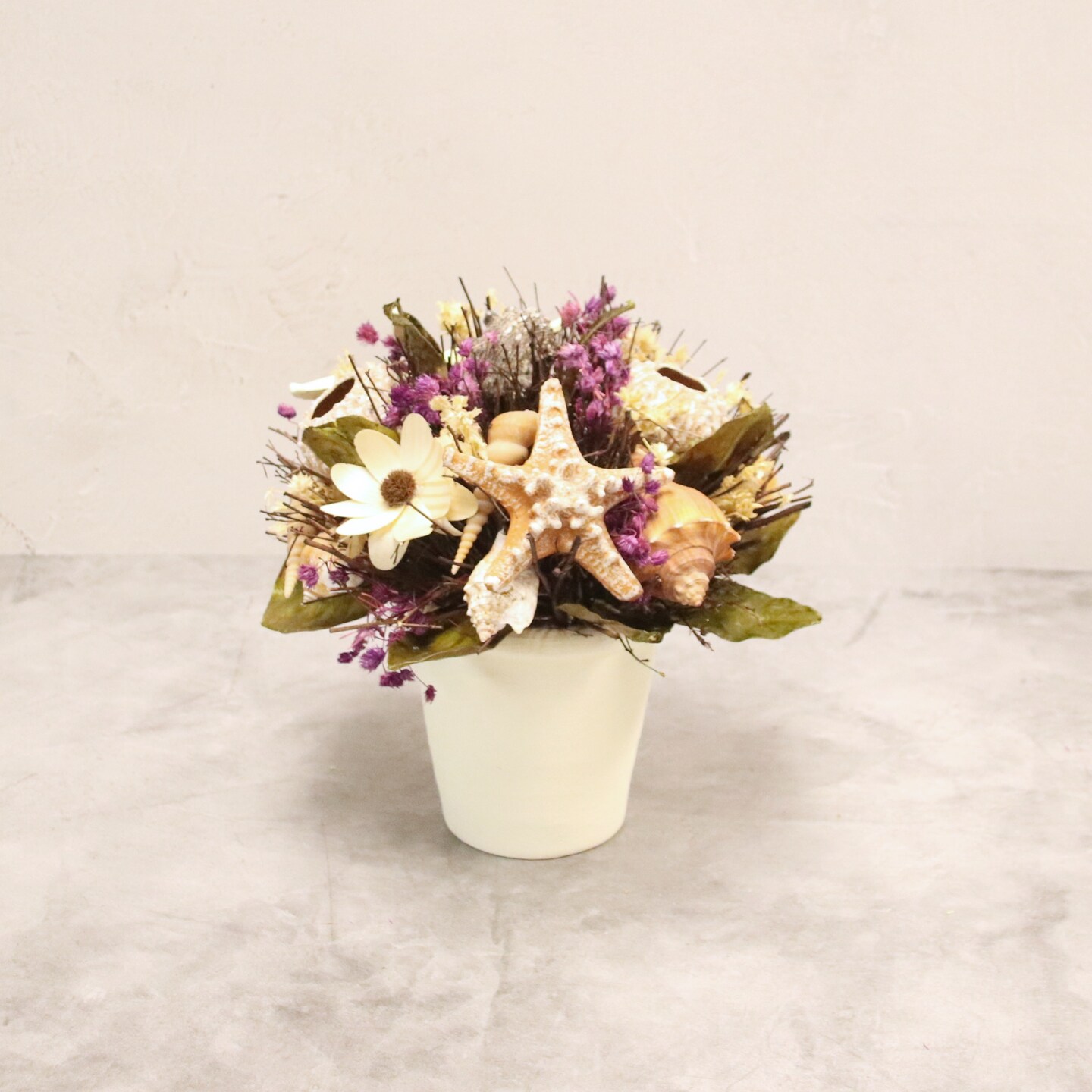 10&#x22; Seashell Purple Accent Arrangement