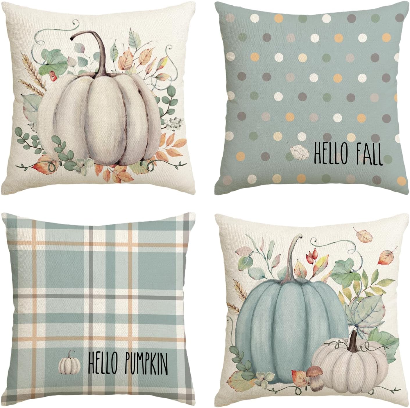 18x18 Hello Fall Hello Pumpkin Throw Pillow Covers