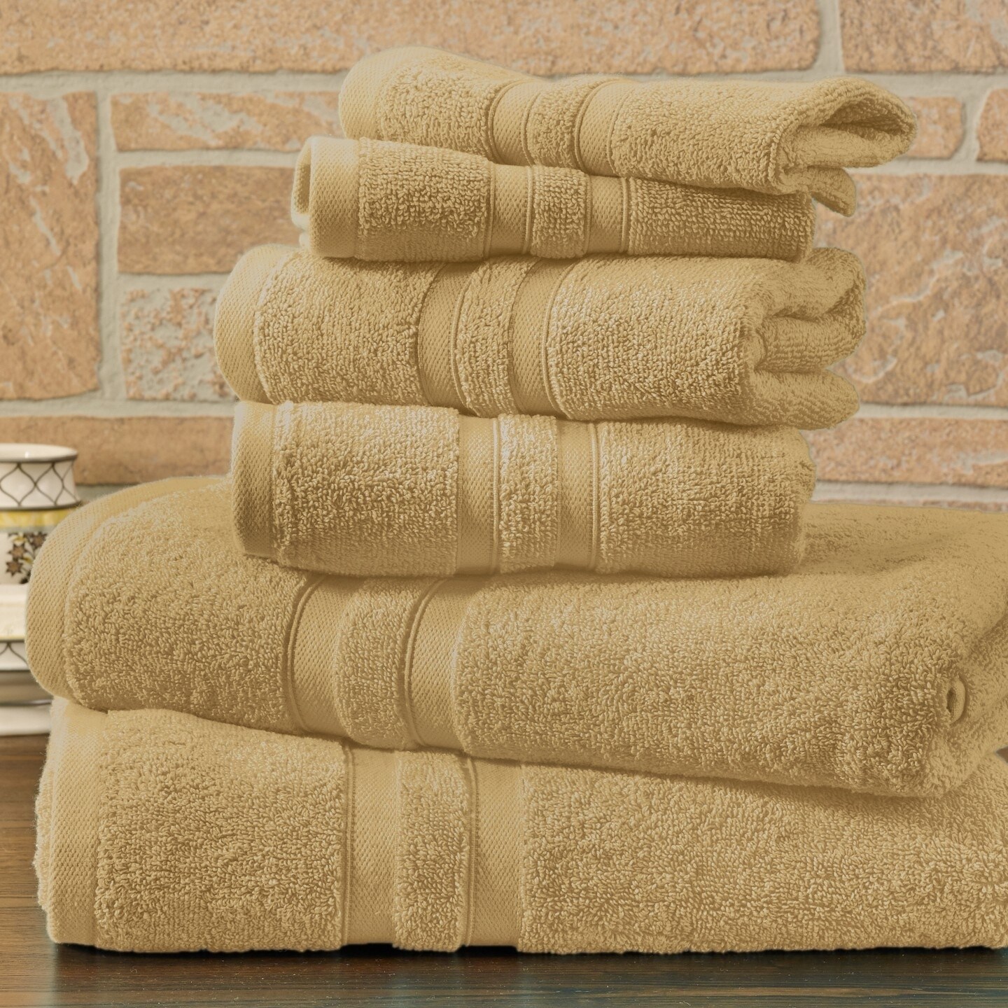 Bibb Home 6 Piece Solid Egyptian Cotton Towel Set 600Gsm Bath Hand Washcloths