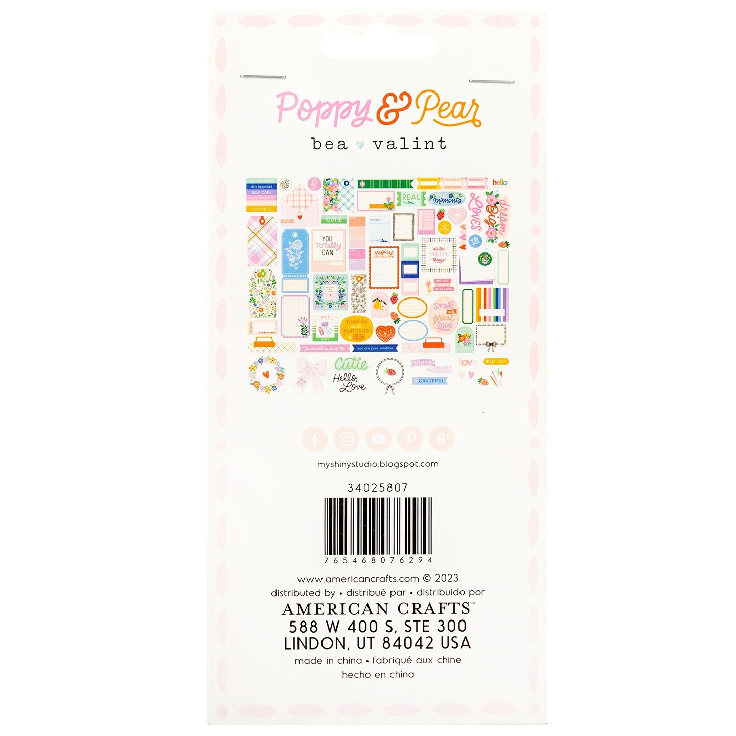 American Crafts Poppy And Pear Ephemera Die-Cuts 72/Pkg-Journaling