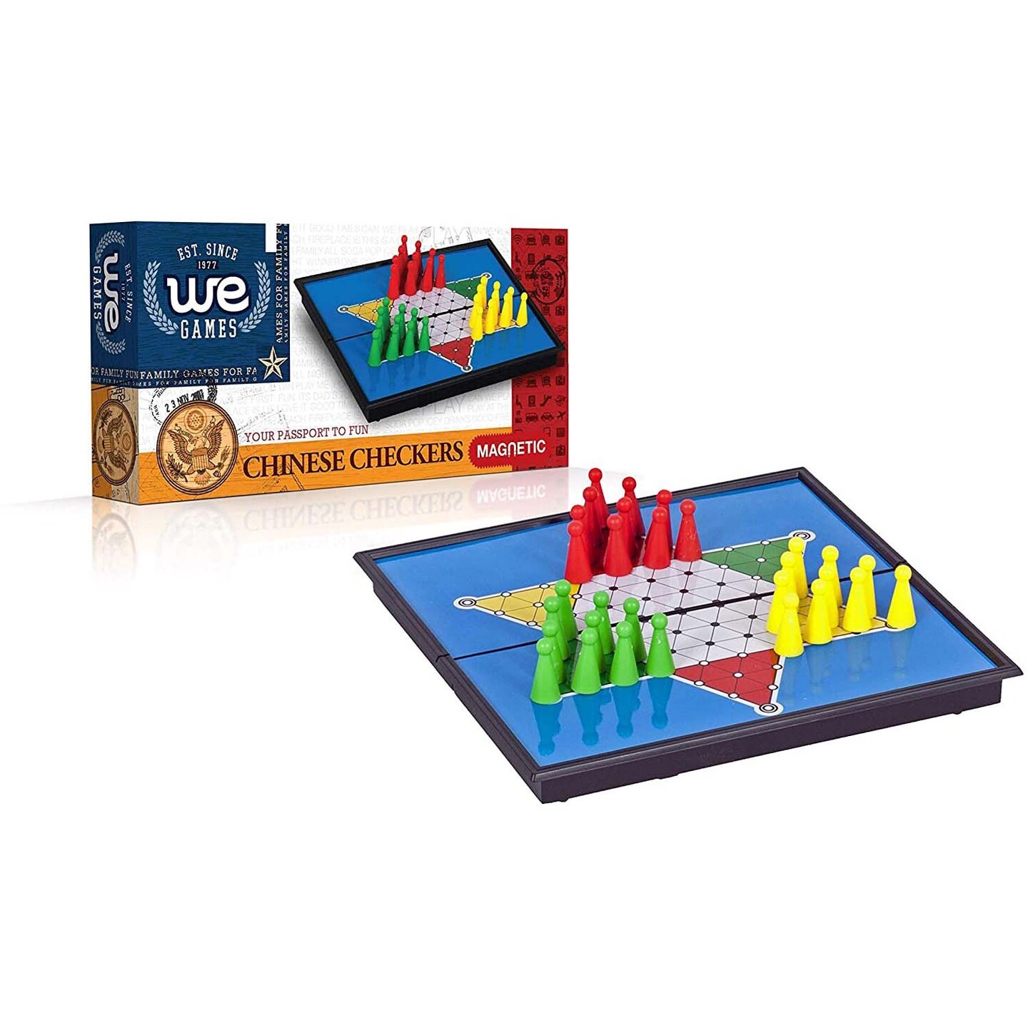 WE Games Magnetic Folding Travel Chinese Checkers Board Game