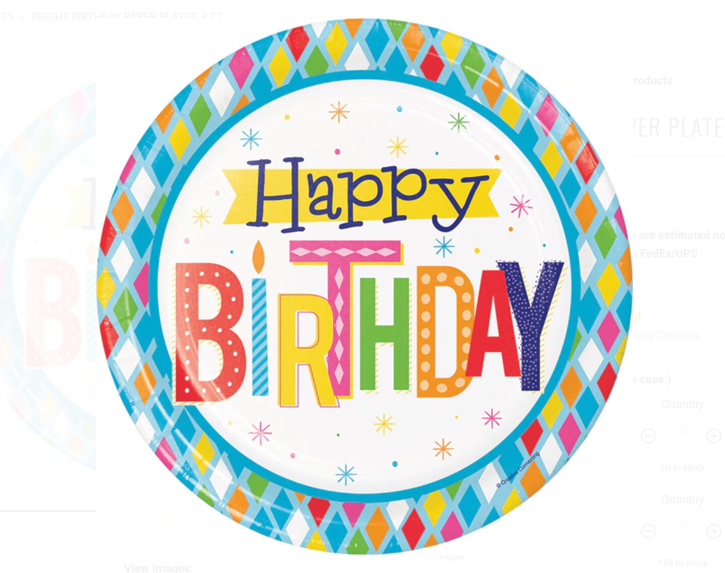Bright Birthday Plates - Colorful Rainbow Design with &#x27;HAPPY BIRTHDAY&#x27; Message