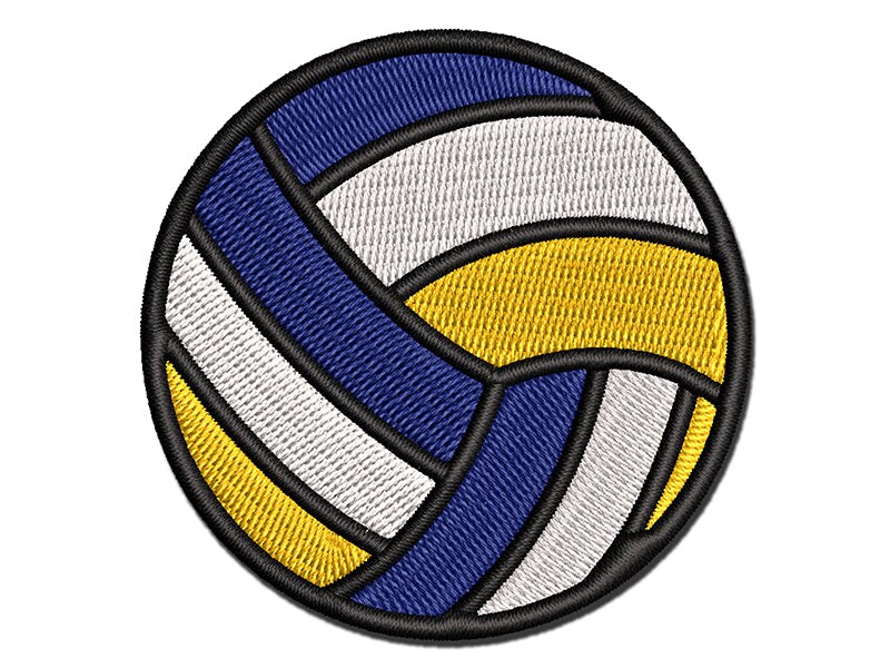 Volleyball Solid Multi-Color Embroidered Iron-On or Hook &#x26; Loop Patch Applique