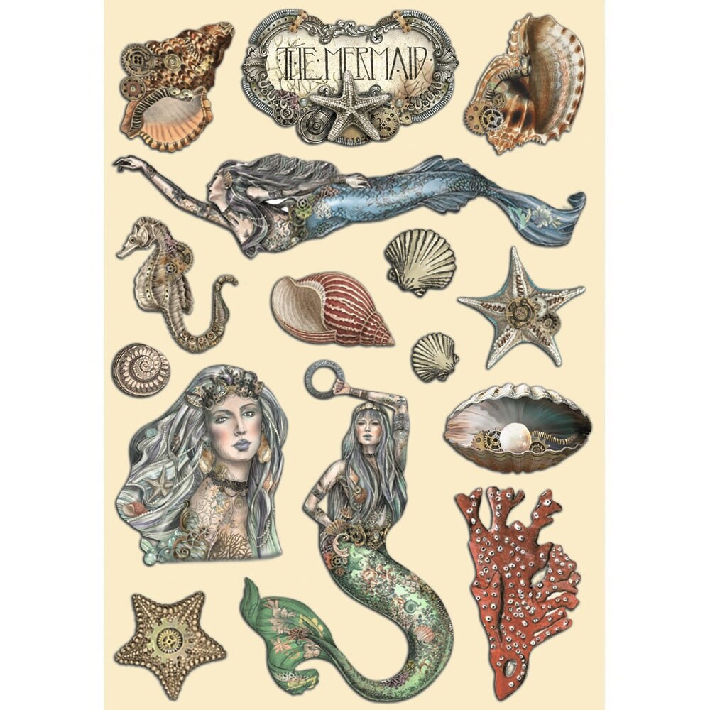 Stamperia Wooden Shapes A5-Songs Of The Sea The Mermaid