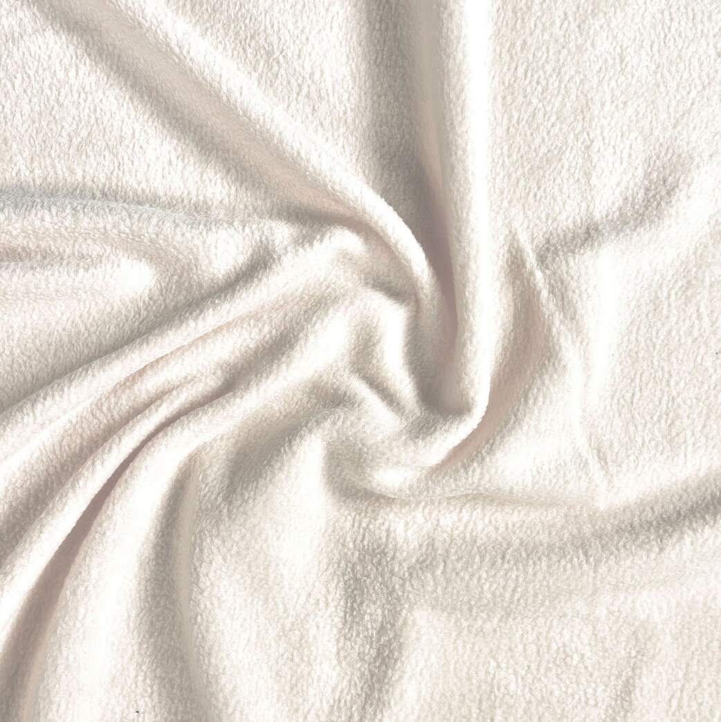 FabricLA | Fleece Fabric By The Yard | 72"X60" Inch Wide | Anti Pill Polar Fleece | Soft, Blanket, Throw, Poncho, Pillow Cover, PJ Pants, Booties, Eye Mask - Ivory (2 Yard)