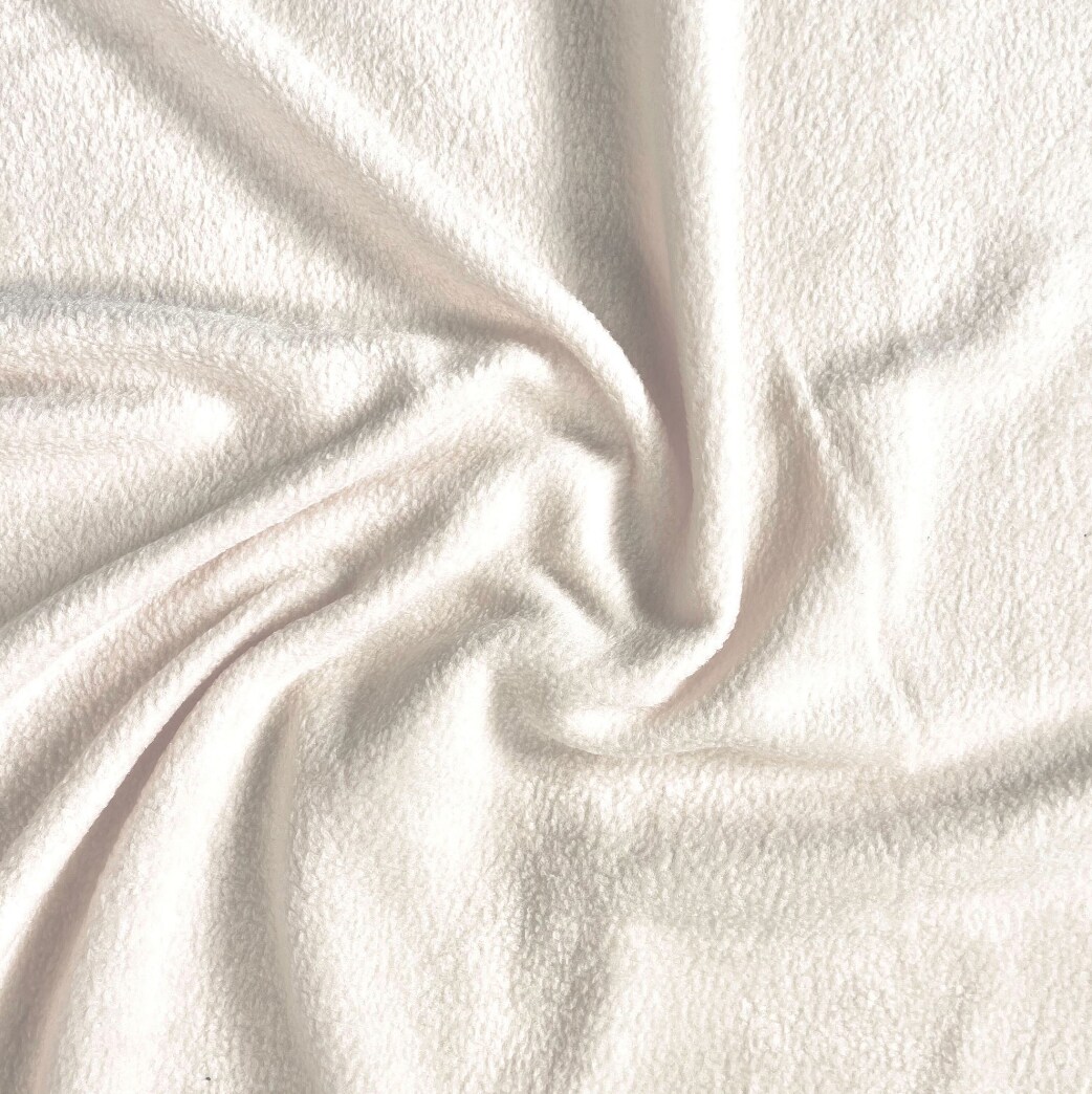 FabricLA | Fleece Fabric By The Yard | 72&#x22;X60&#x22; Inch Wide | Anti Pill Polar Fleece | Soft, Blanket, Throw, Poncho, Pillow Cover, PJ Pants, Booties, Eye Mask - Ivory (2 Yard)