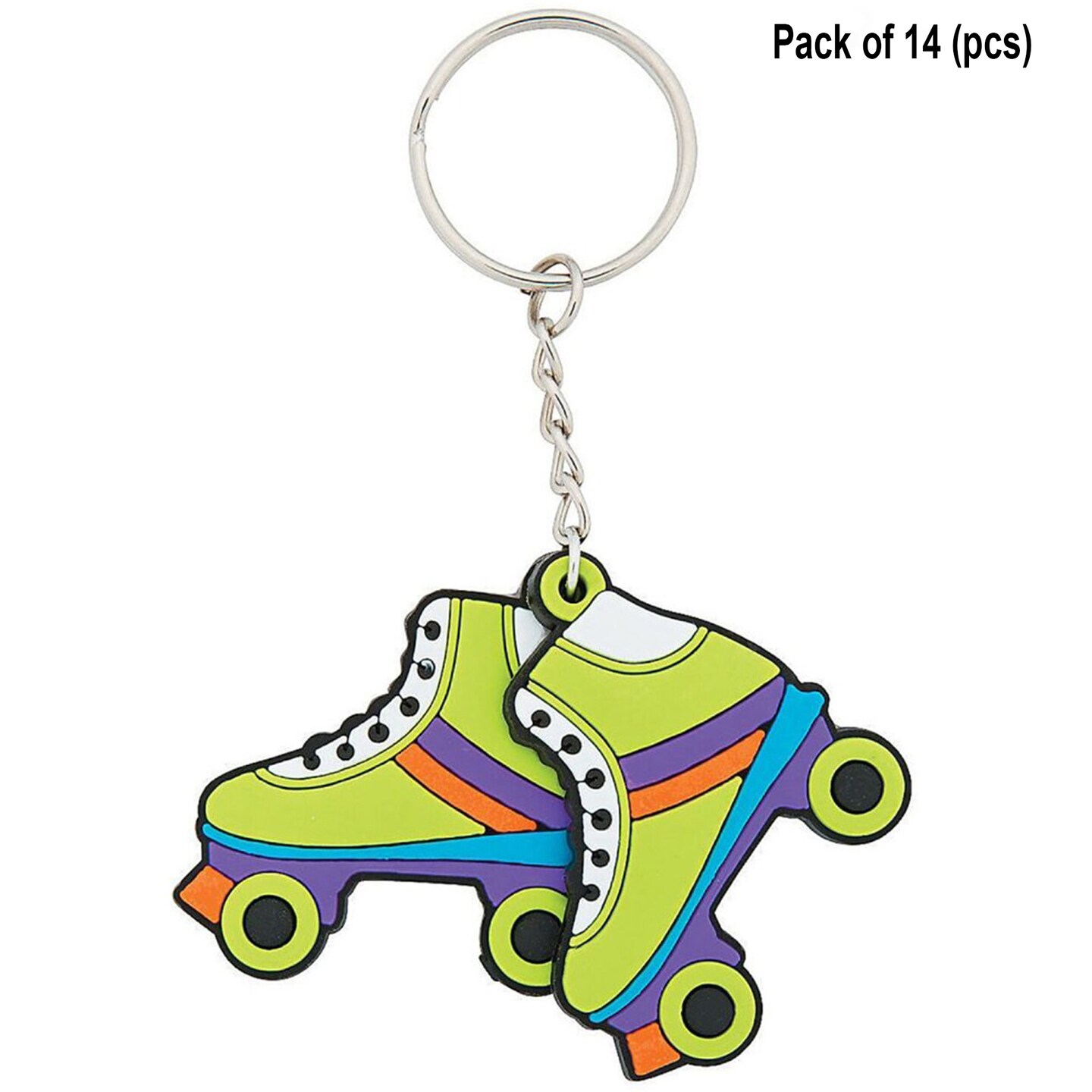 Roller Skate Pair Rubber Keychains | 11/2 inches, Soft rubber Polybagged | MINA&#xAE;