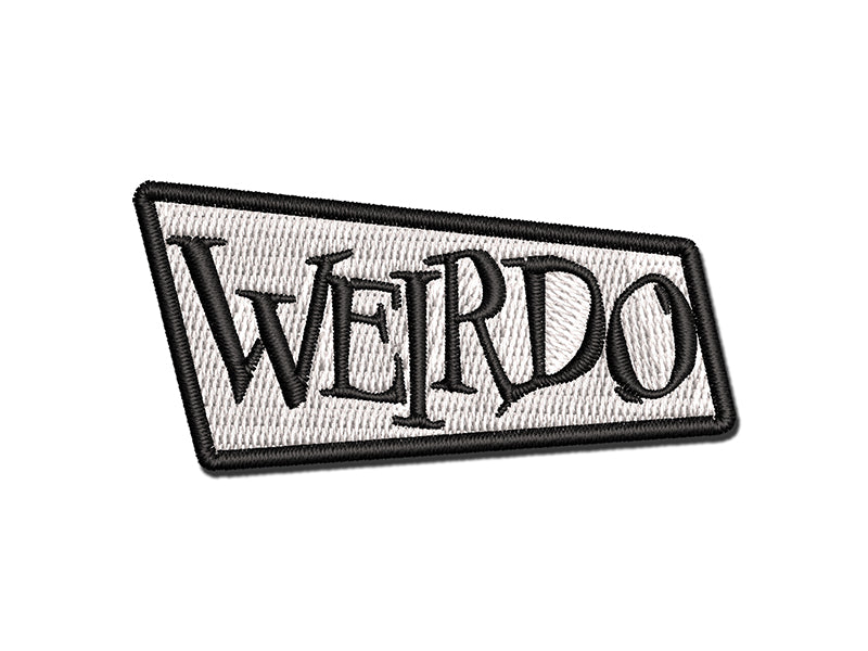 Weirdo Creepy Spooky Text Multi-Color Embroidered Iron-On or Hook &#x26; Loop Patch Applique