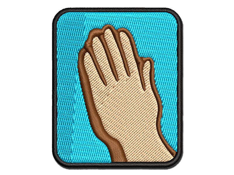 Praying Hands Multi-Color Embroidered Iron-On or Hook &#x26; Loop Patch Applique