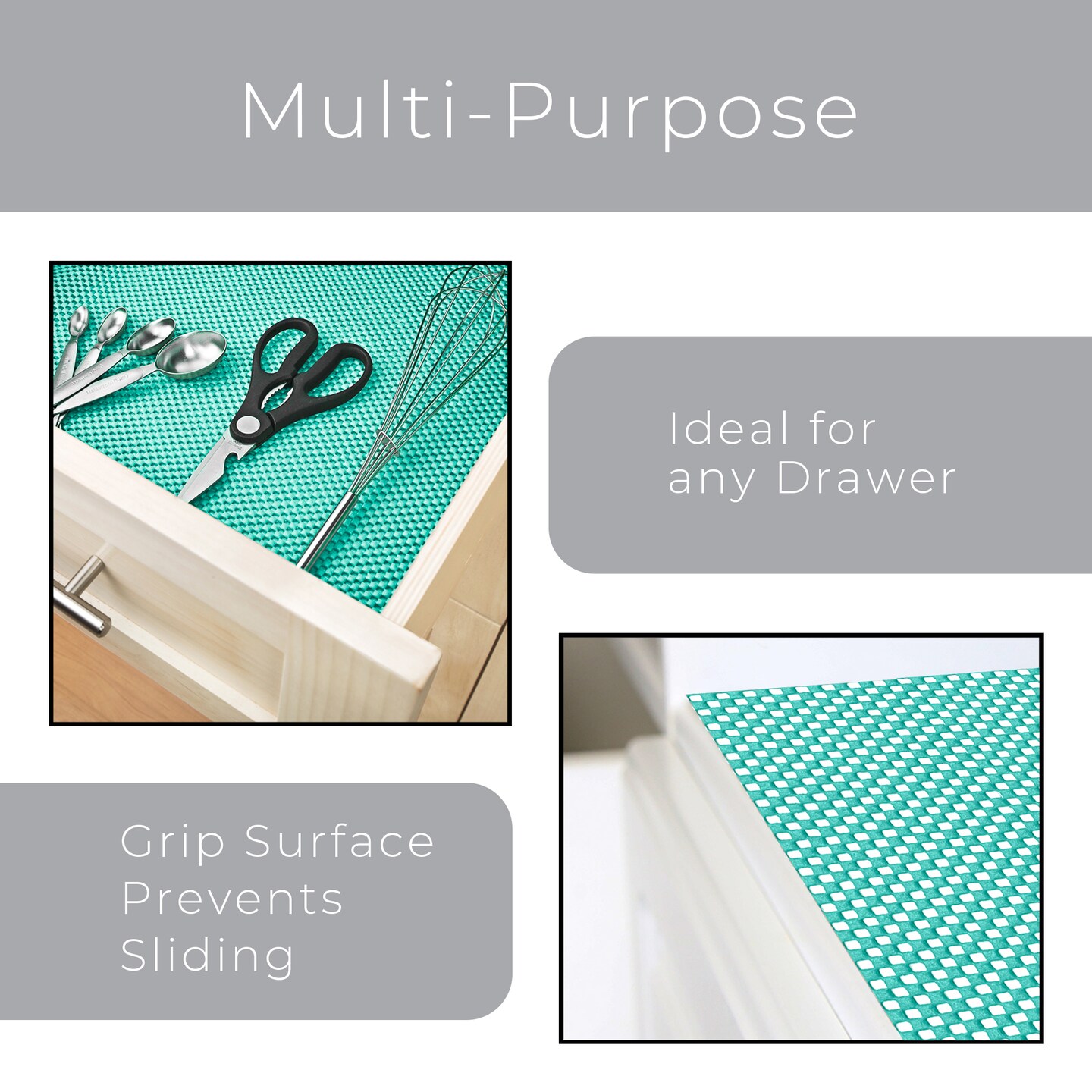 Smart Design Premium Grip Shelf Liner - 12 Inch x 20 Feet - Mint