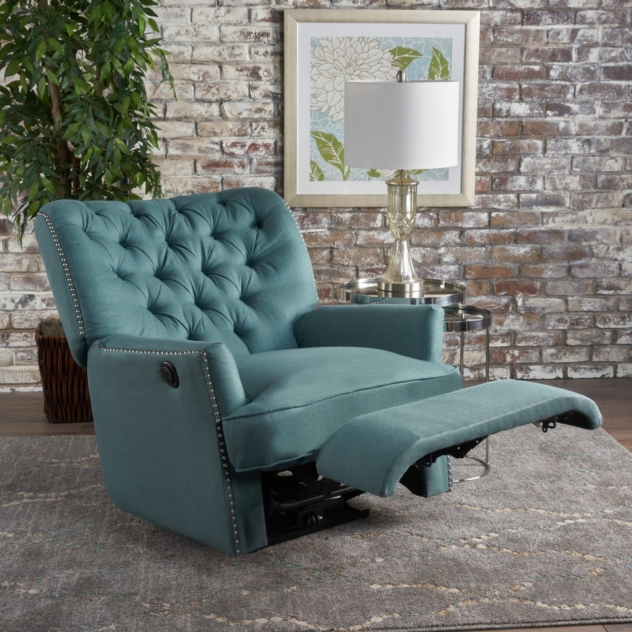 GDFStudio Palermo Tufted Fabric Power Recliner Chair