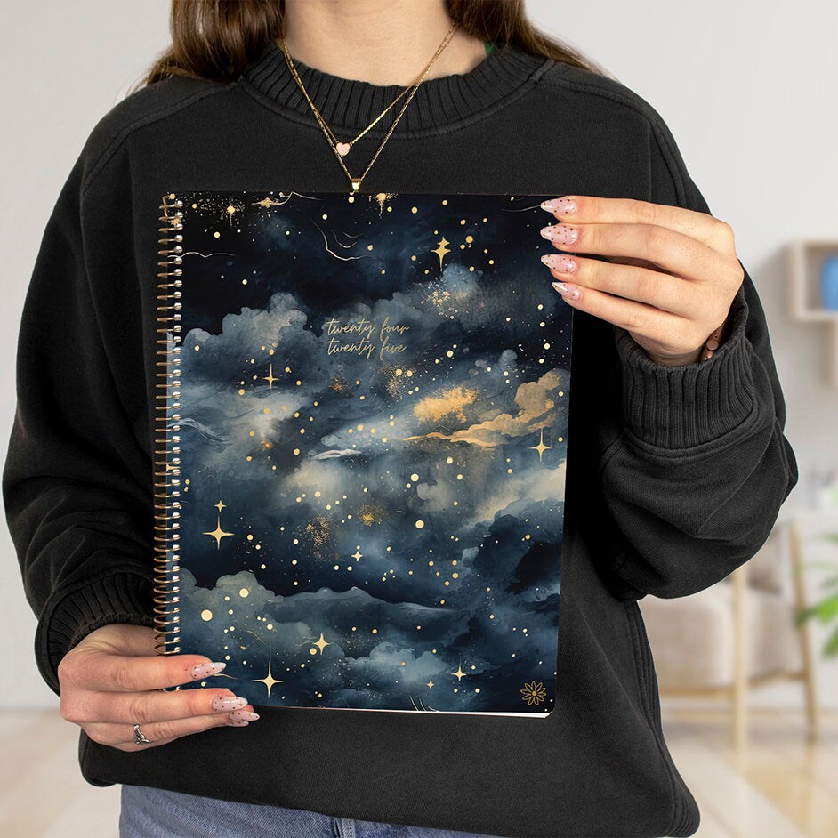 bloom daily planners 2024-25 Soft Cover Planner, 8.5&#x22; x 11&#x22;, Midnight Sky