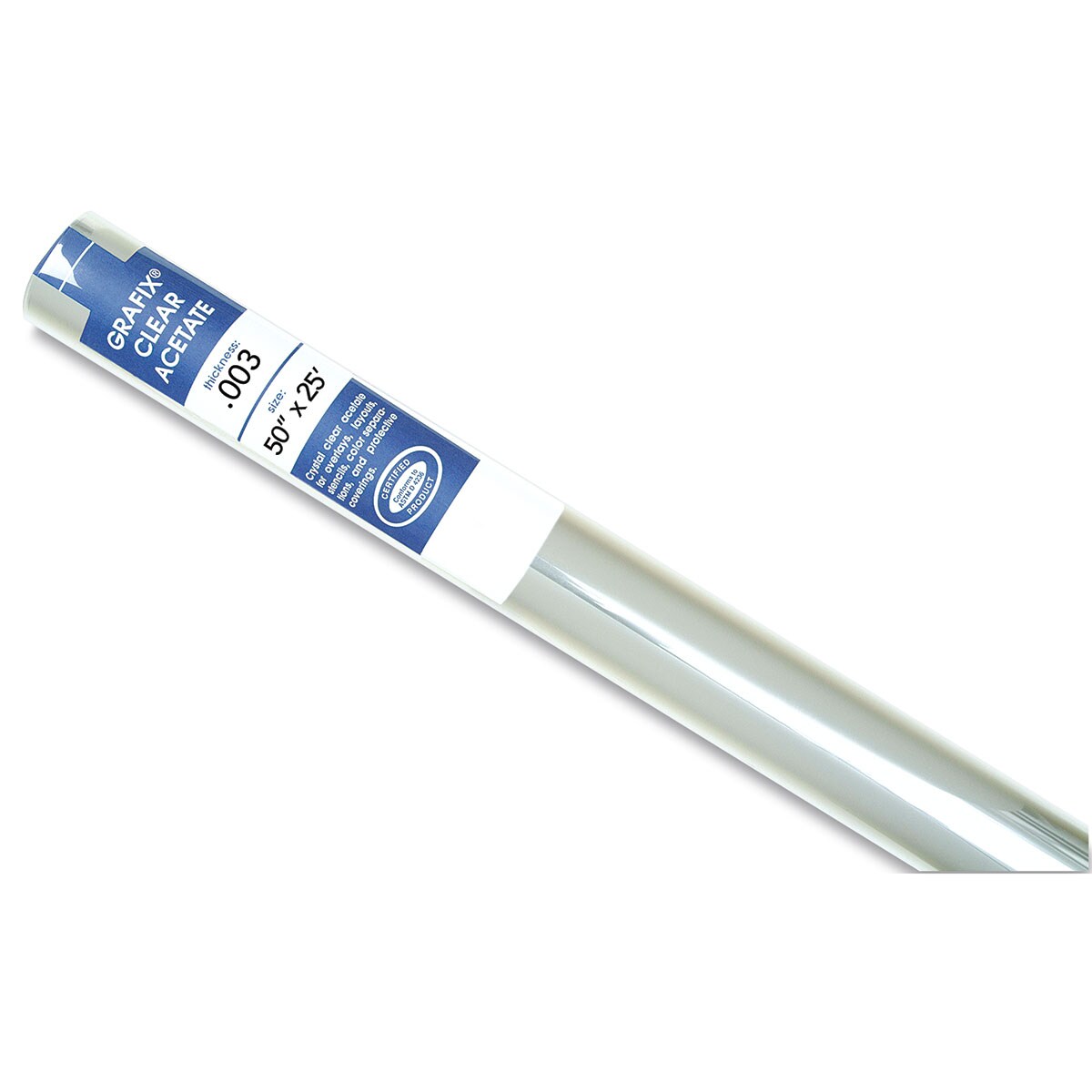 Grafix Clear Acetate - 50&#x22; x 25 ft x .003&#x22;, Roll