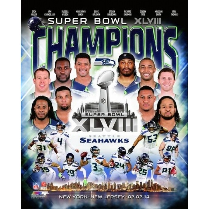 Photofile Seattle Seahawks Super Bowl XLVIII Champions Composite Photo Print