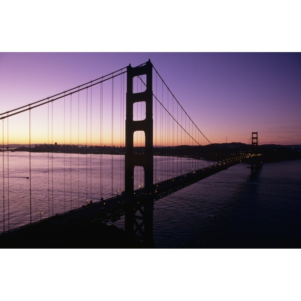 Posterazzi California San Francisco Golden Gate Bridge Silhouetted Against Evening Sky. Poster Print