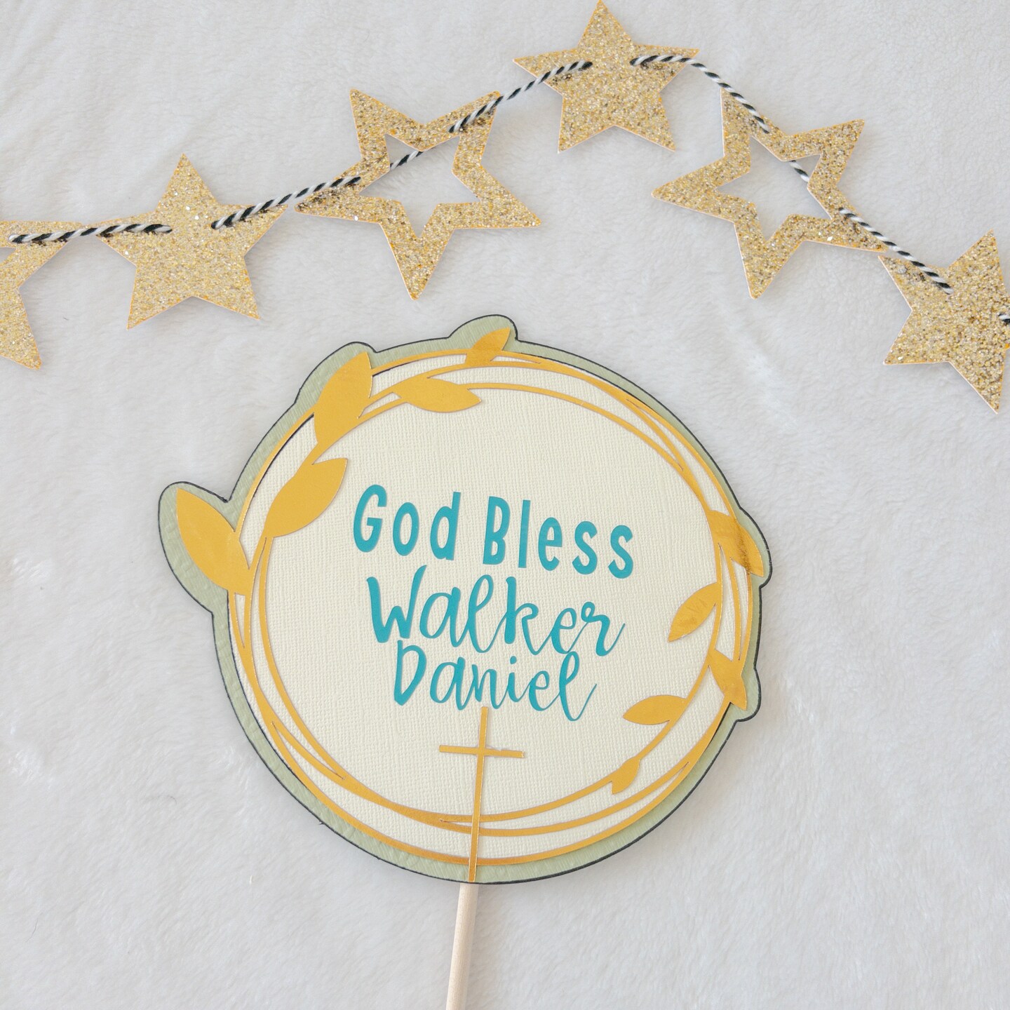 Baptism Christening Celebration Custom Cake Topper product 4