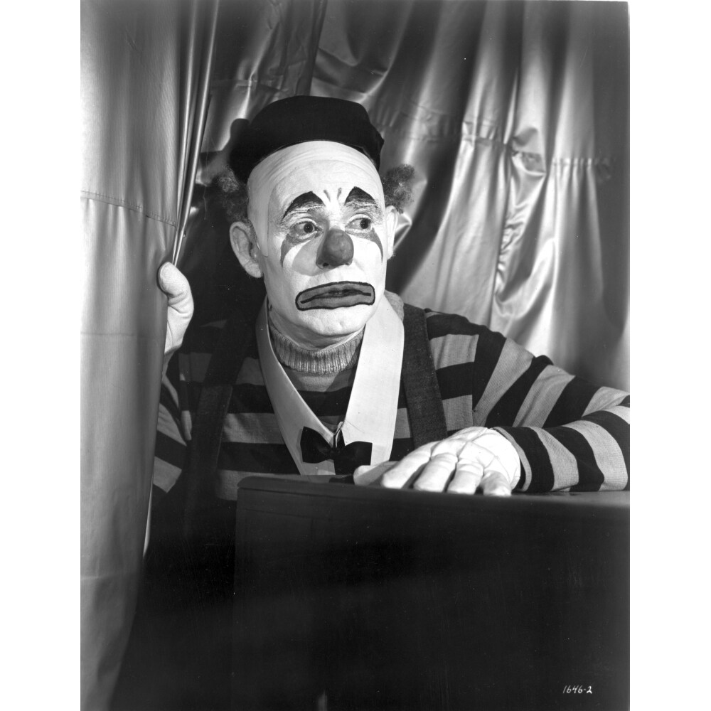 Posterazzi Emmett Kelly Feeling Scared in Clown Outfit Photo Print