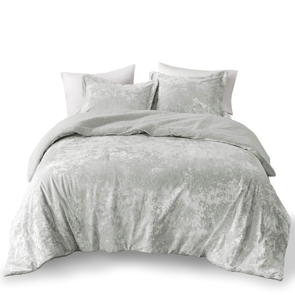 Gracie Mills Crushed Velvet Reversible Comforter Set Luxe Twin Grace-15542