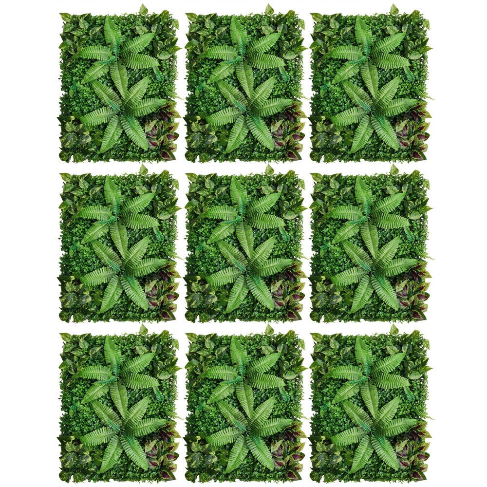 Kitcheniva 9 Pcs Artificial Mat Greenery Wall Hedge