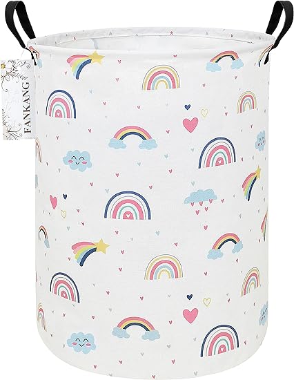 Storage Basket, Nursery Hamper Canvas Laundry Basket Foldable with