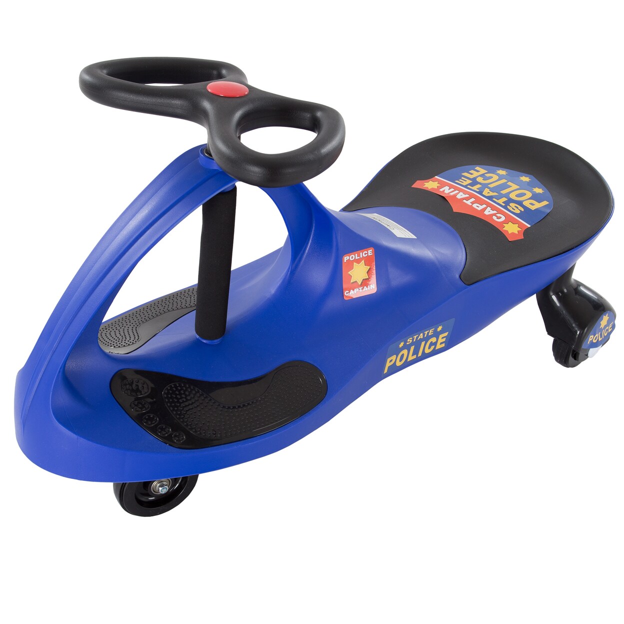 Police Wiggle Car Toy Blue For Kids 3Yrs And Up No Batteries Indoor Outdoor