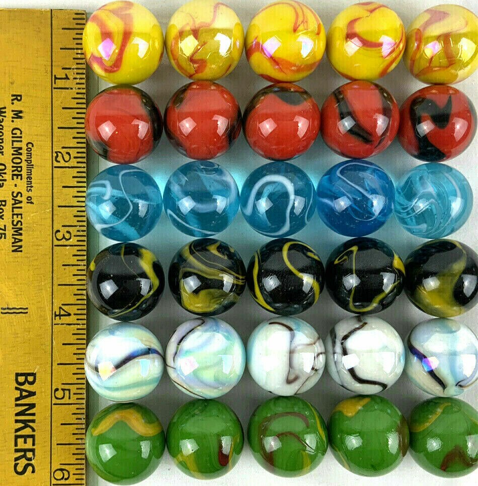 LARGE 30 DELUXE 1&#x22; (25mm) Replacement Marbles Aggravation Board game GLASS