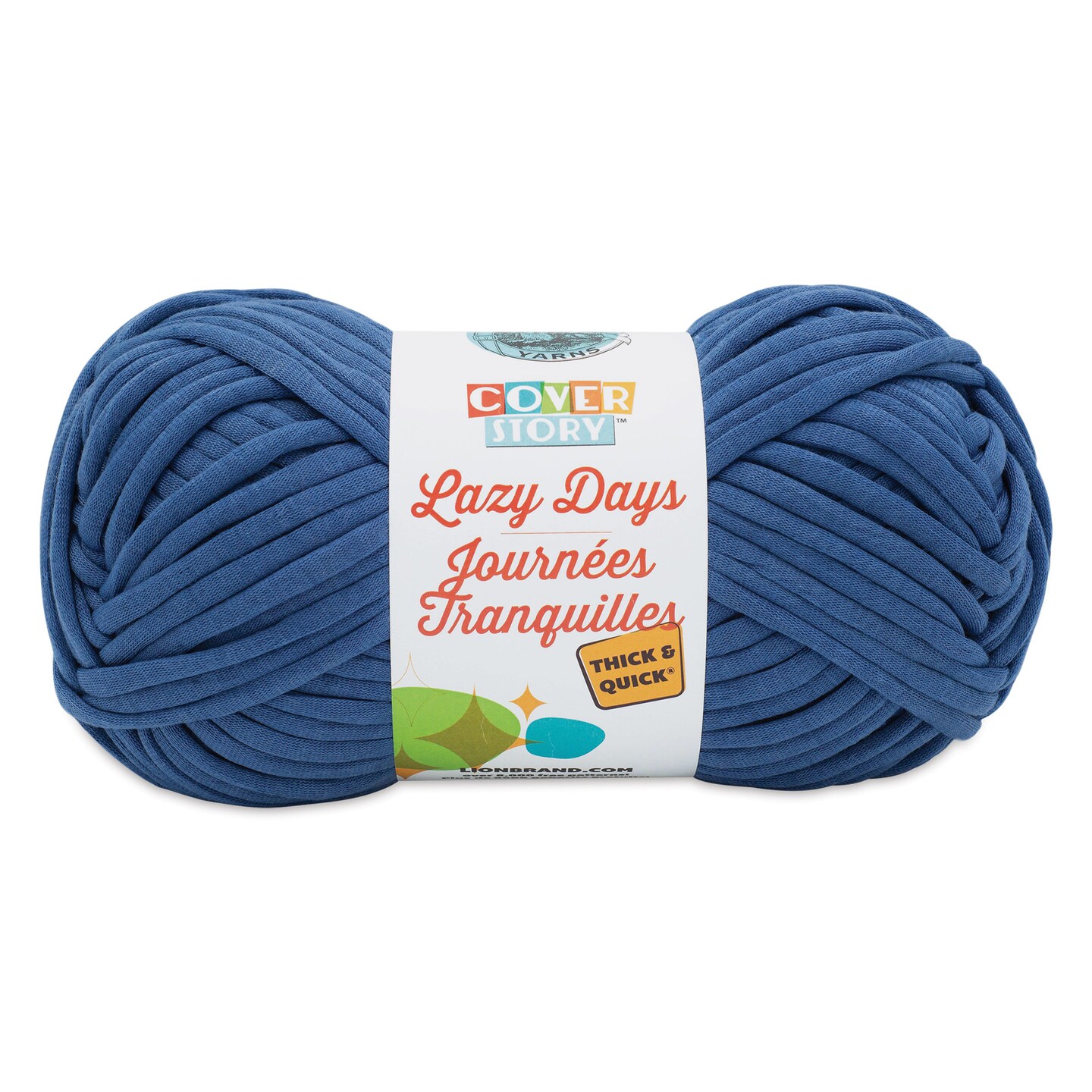 Lion Brand Cover Story Lazy Days Thick &#x26; Quick Yarn - Navy, 125 yards