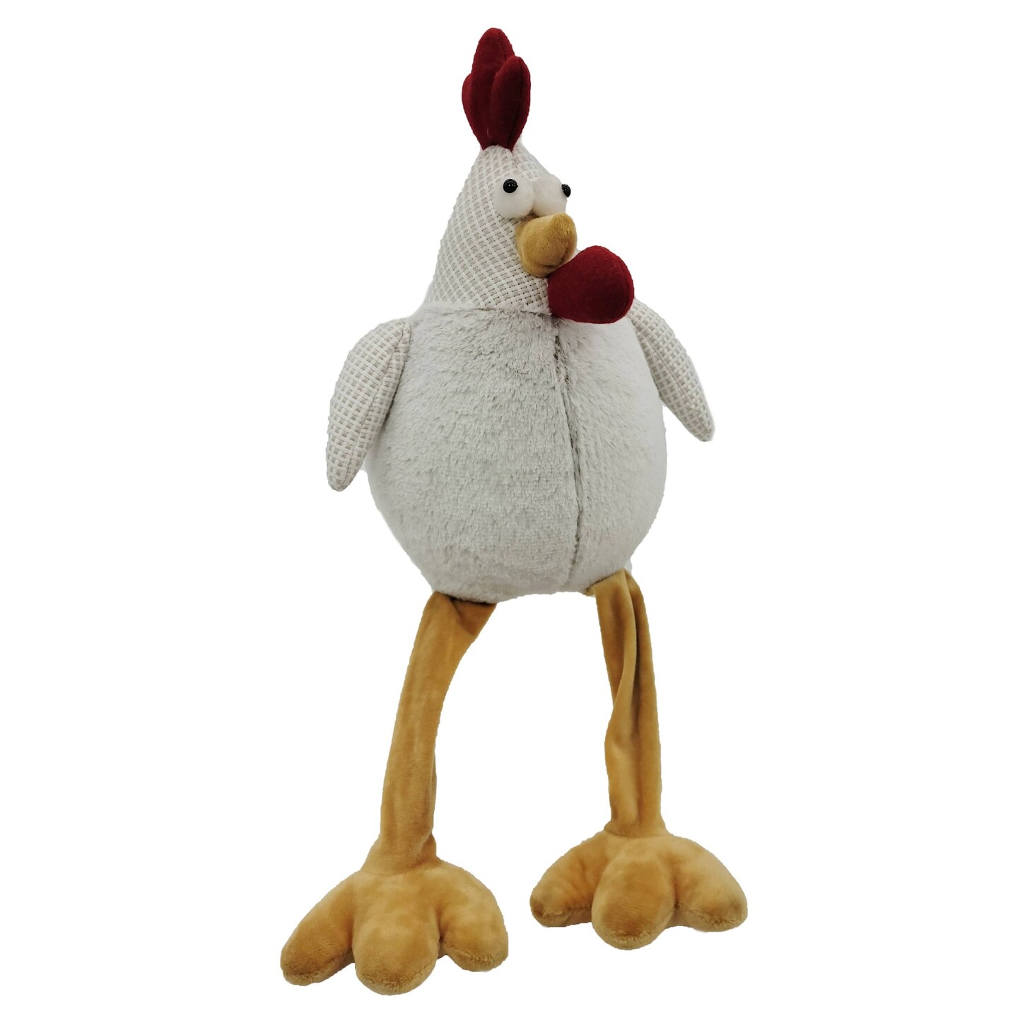 Galt International Rooster with Long Legs Christmas Figurine - 22" - White and Yellow