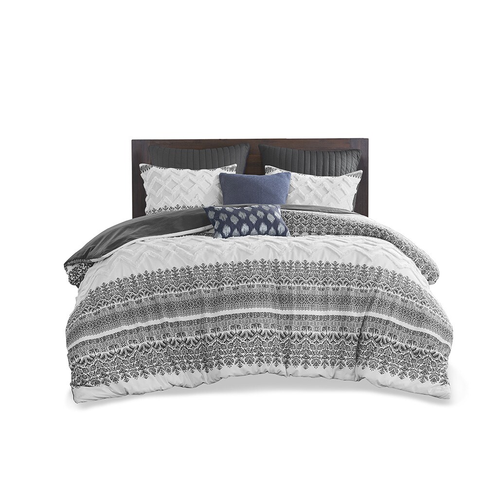 Gracie Mills   Robbins 3-Piece Cotton Comforter Set with Chenille Tufting - GRACE-12889