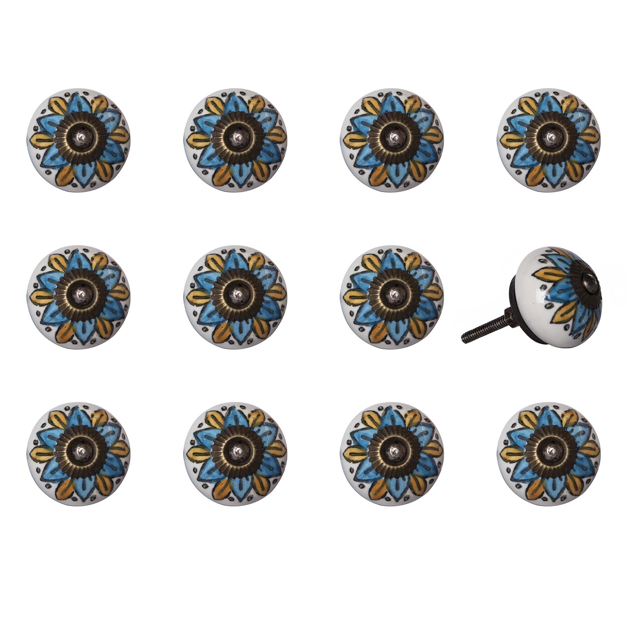 Knob-It Vintage Cabinet Drawer Knobs 12-Piece Set Bohemian Antique Style