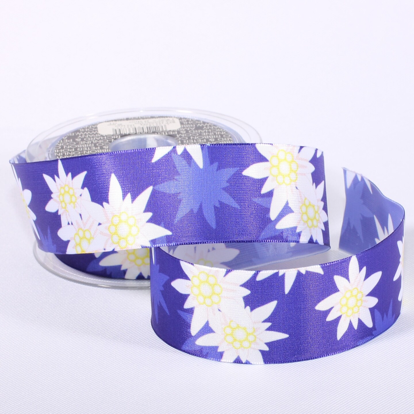 Contemporary Home Living Floral Wired Craft Ribbon - 1.5&#x22; x 27 Yards - Blue and White
