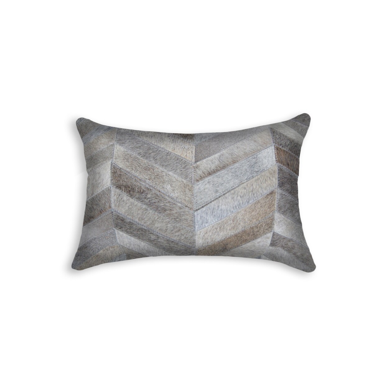 Torino Cowhide Pillow 12X20 Natural 100% Indian Leather Chevron Design