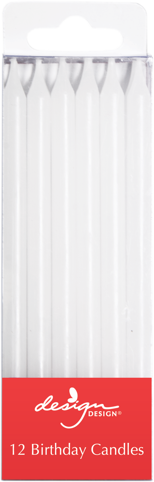 White Birthday Candles - Tall, Slim & Elegant, Pack of 12 (4 Inches Each)
