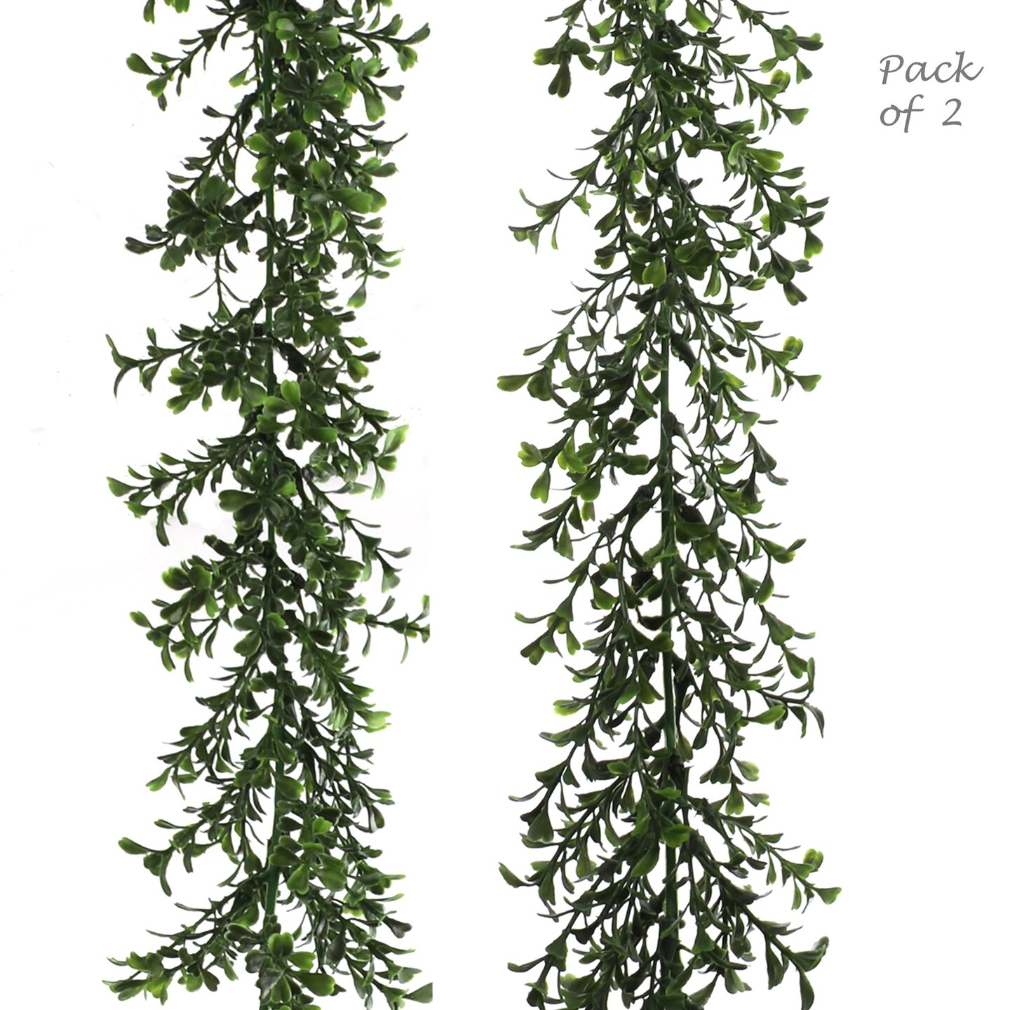 2-Pack: 9ft Boxwood Garland with 384 Lifelike Tips, Floral Home by Artificial Flowers
