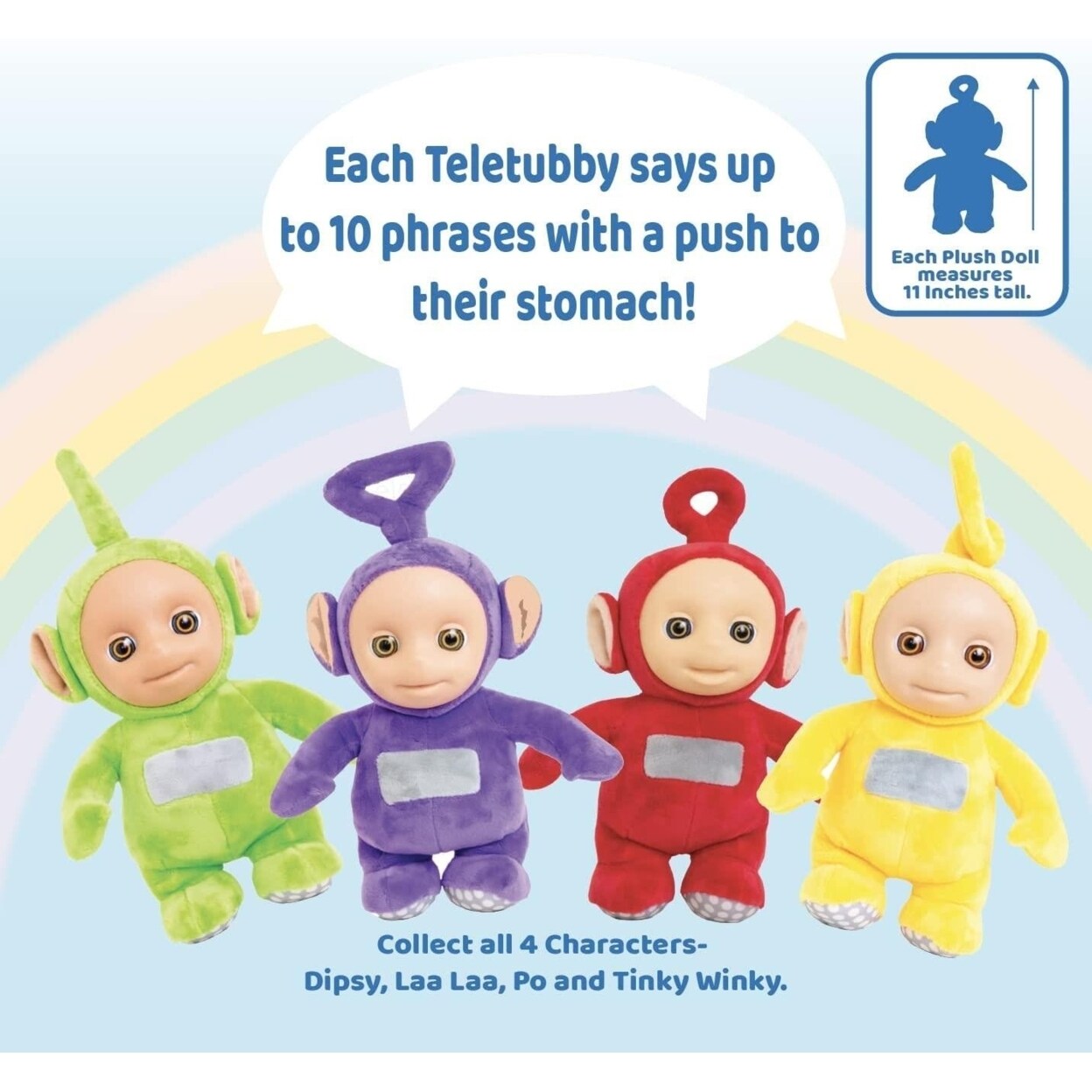 Mighty Mojo Teletubbies Talking Tinky Winky Purple Plush 11&#x22; Doll Giggles Teletubby Toy