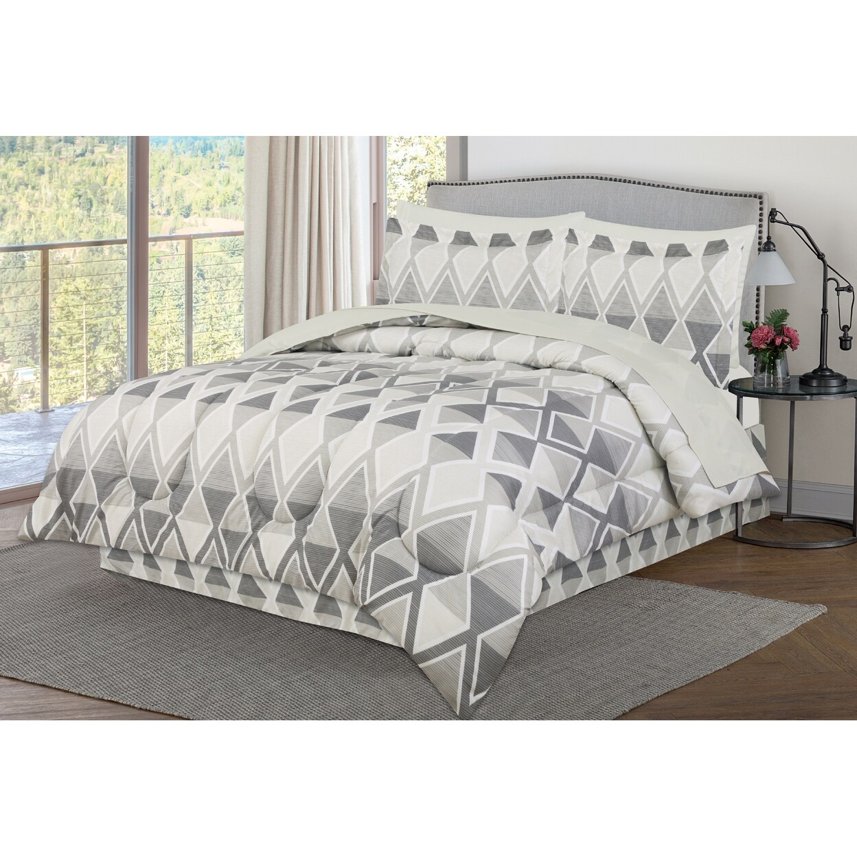 Dan River 8 Piece Reversible Bed In A Bag Comforter Set Microfiber King Queen