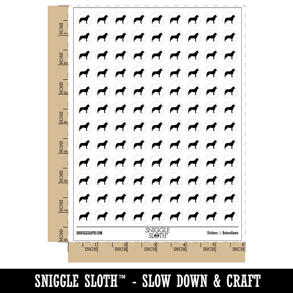 Siberian Husky Dog Solid 200+ 0.50&#x22; Round Stickers