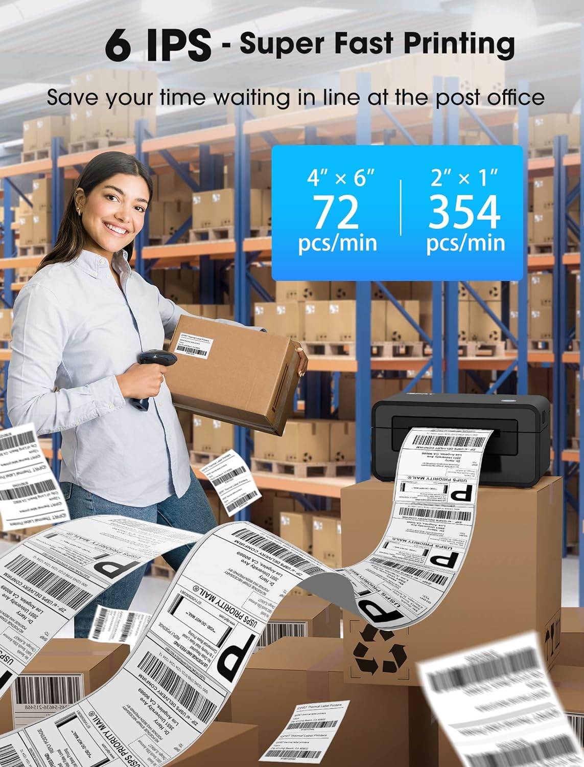 iDPRT® - Bluetooth Label Printer | SP410BT - 4x6" Ultimate Solution for High-Speed Label Printing