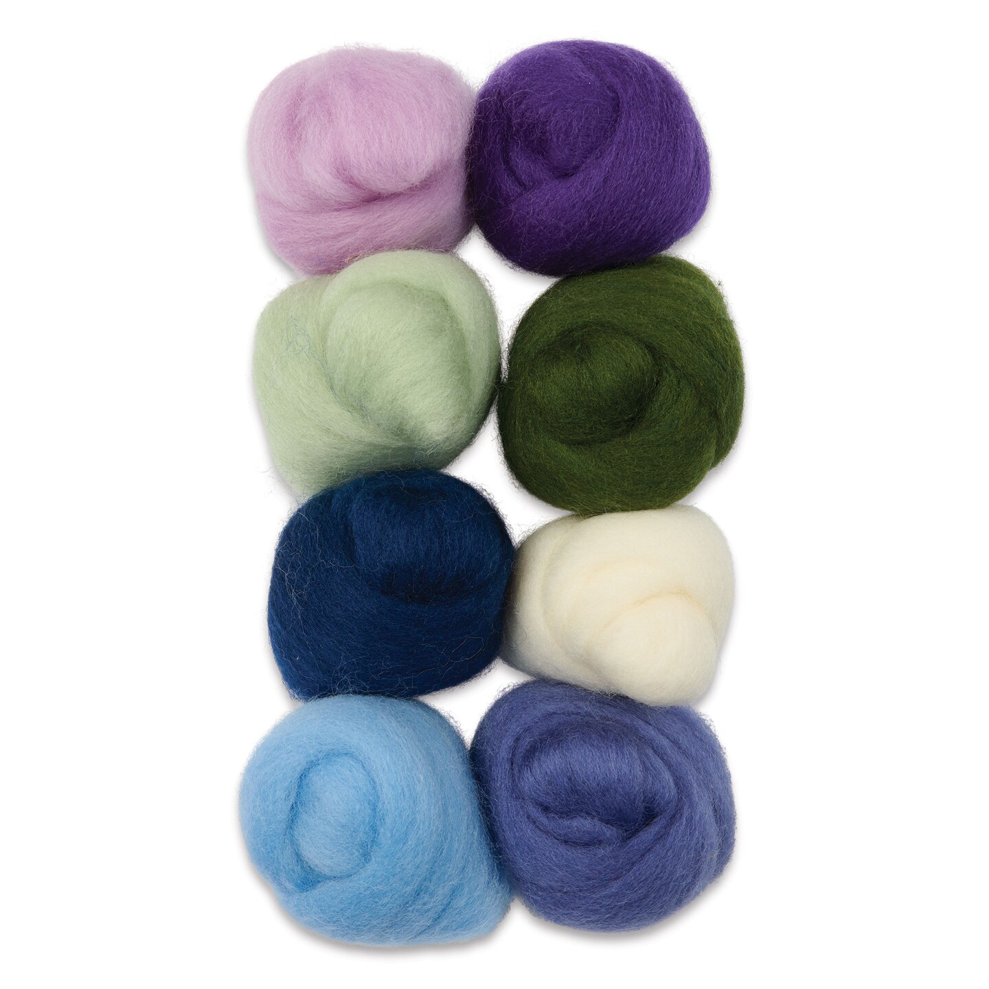 Wistyria Editions 100% Wool Roving - Hydrangeas, Pkg of 8