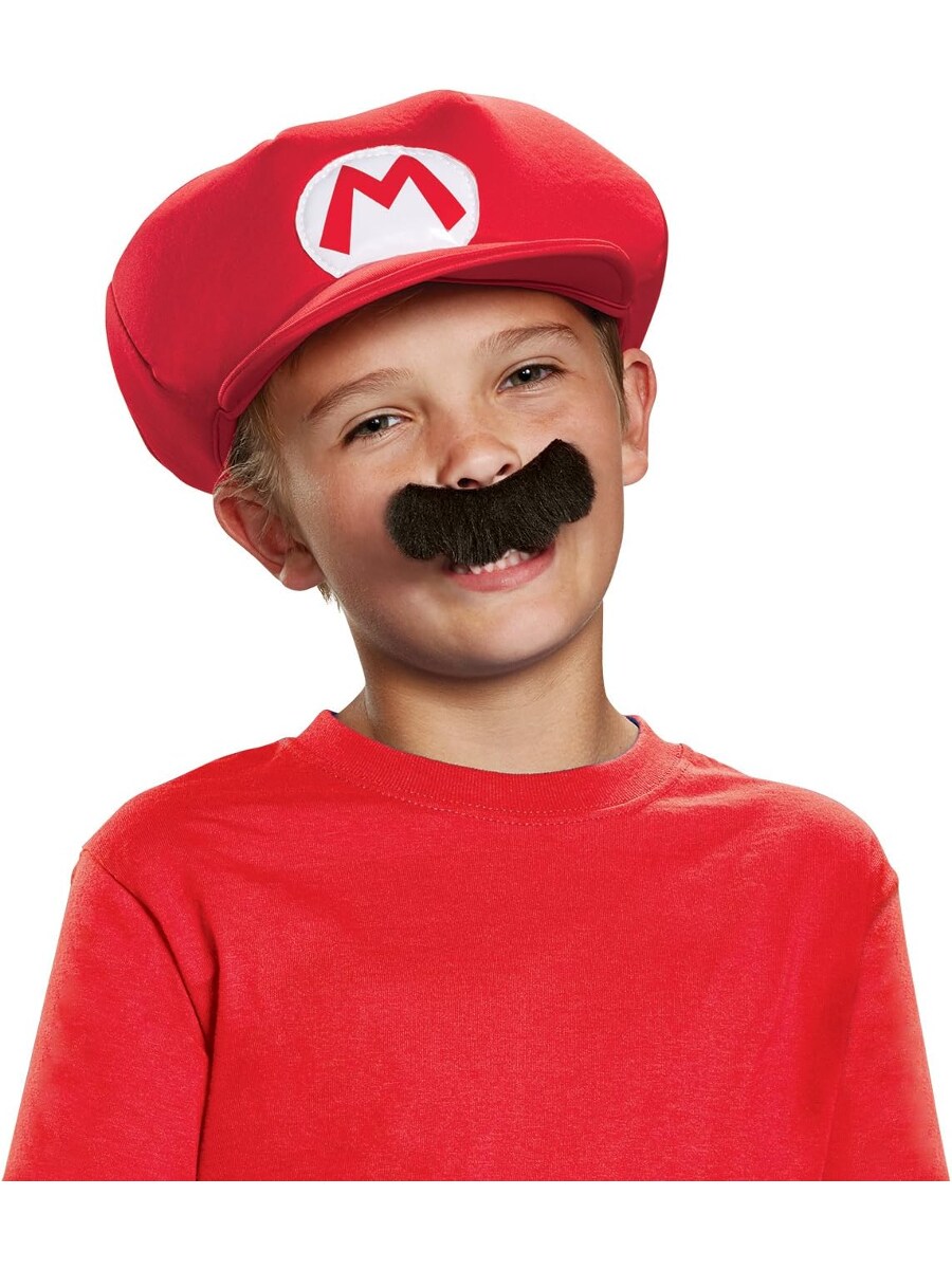 Child&#x27;s Super Mario Brothers Mario Hat And Mustache Accessory Kit