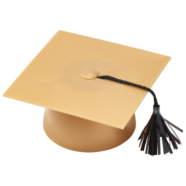 Gold Smooth Grad Hat Layon